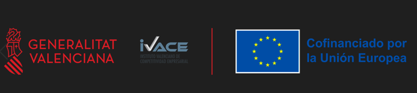 Logos: Generalitat Valenciana, Ivace Y cofinanciado por la unión europea.